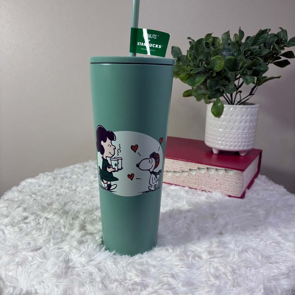 Starbucks Peanuts Snoopy Tumbler Sage Green 24oz New Limited Edition Exclusive